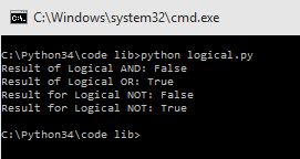 Example for Logical Operators